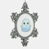 Niedliches Boo Design Trendy Einzigartig Schneeflocken Zinn-Ornament (Links)
