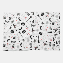 Niedliches Boo Spooky Ghost Halloween Pink Girl Geschirrtuch