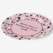 Niedliches Boo Spooky Ghost Halloween Pink Girl Pappteller (Schrägansicht)