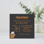 Niedliches Boo - Trick oder Treat Halloween-Party Einladung (Stehend Vorderseite)
