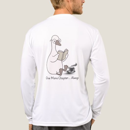 Niedliches Booklet Duck Reading mit Coffee T-Shirt Tri-Blend Shirt (Rückseite)