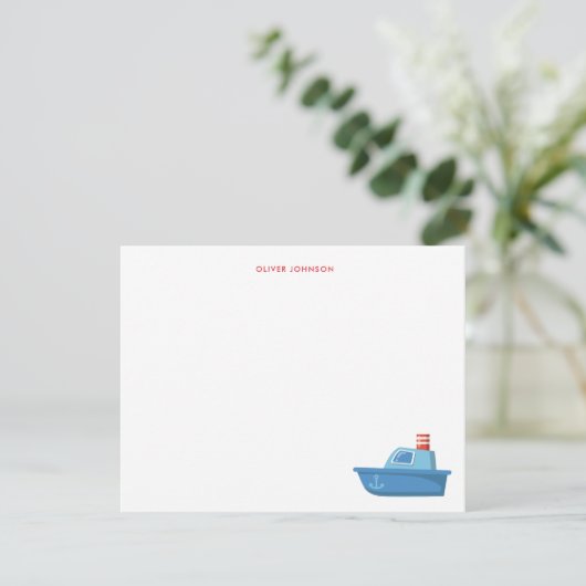 Niedliches Boot Kinder danke (Stehend Vorderseite)