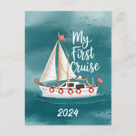 Niedliches Boot - Meine erste Kreuzfahrt - Custom Feiertagspostkarte
