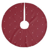 Niedliches bordeauxfarbenes Muster Polyester Weihnachtsbaumdecke (Vorderseite)