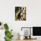 Niedliches Boston Terrier Dog Art Print Poster (Heimbüro)