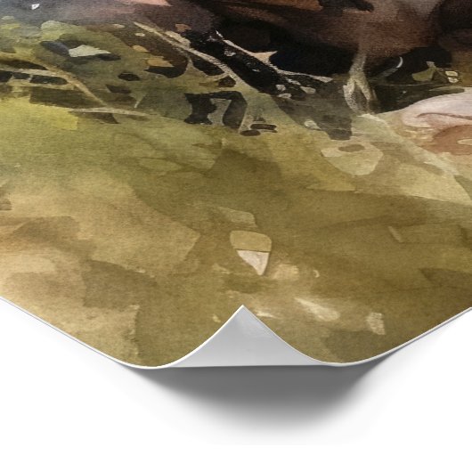 Niedliches Boston Terrier Dog Art Print Poster (Ecke)