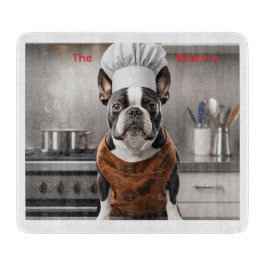 Niedliches Boston Terrier Glass Cutting Board Schneidebrett