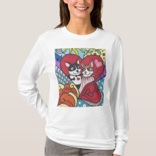 niedliches Boston-Terriervalentine-Herz-Shirt T-Shirt