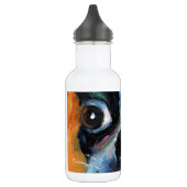 Niedliches Boston-Terrierwelpenhundeporträt Edelstahlflasche (Links)