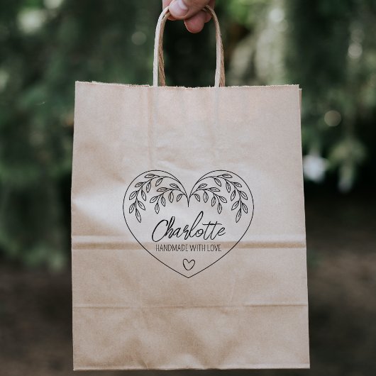 Niedliches botanisches Herz Handgefertigt mit Lieb Gummistempel