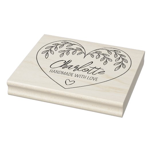 Niedliches botanisches Herz Handgefertigt mit Lieb Gummistempel (Stempel)