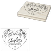 Niedliches botanisches Herz Handgefertigt mit Lieb Gummistempel (Stempel)
