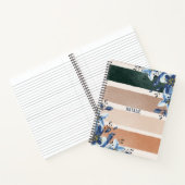 Niedliches botanisches Monogramm Adorable blue flo Notizblock (Innenseite)