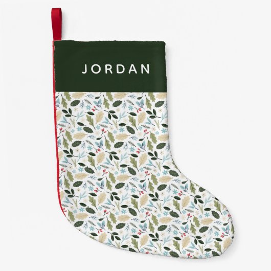 Niedliches botanisches Muster Kleiner Weihnachtsstrumpf (Vorderseite)