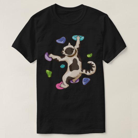 niedliches Bouldering Cat Klettern T-Shirt (Design vorne)