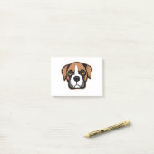 Niedliches Boxer-Hund-Welpen-Portrait Zeichnend Post-it Klebezettel (Auf Schreibtisch)