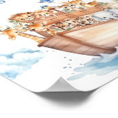 Niedliches Boy Noah's Ark Baby Shower Gästebuch (Ecke)