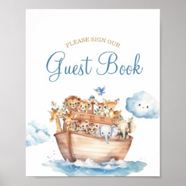 Niedliches Boy Noah's Ark Baby Shower Gästebuch