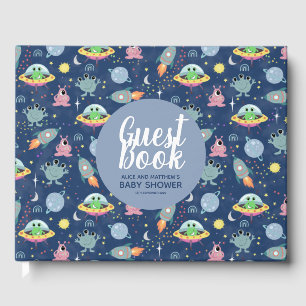 Niedliches Boys Space Pattern Baby Showbook Gästebuch