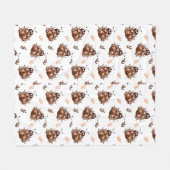 Niedliches Braun- und Beige-Ladybug und Muster für Fleecedecke (Vorderseite (Horizontal))