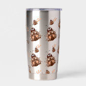 Niedliches Braun- und Beige-Ladybug und Muster für Thermobecher (Links)