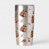 Niedliches Braun- und Beige-Ladybug und Muster für Thermobecher (Rückseite)