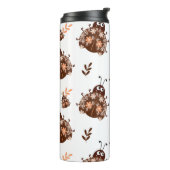 Niedliches Braun- und Beige-Ladybug und Muster für Thermosbecher (Nach links gedreht)