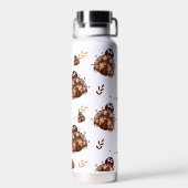 Niedliches Braun- und Beige-Ladybug und Muster für Trinkflasche (Rückseite)