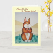 Niedliches Braun und Blume für einen besonderen Karte (Gelbe Blume)