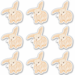 Niedliches braunes Kaninchen - 9x geschnitten. Aufkleber