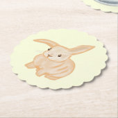 Niedliches braunes Kaninchen - durchsichtig auf ge Untersetzer (angewinkelt)