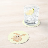 Niedliches braunes Kaninchen - durchsichtig auf ge Untersetzer (Vor Ort)