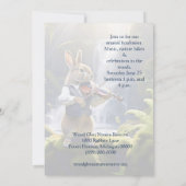 Niedliches Braunes Kaninchen Geige durch Wasserfal Einladung (Rückseite)