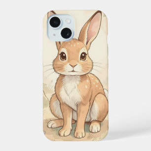 Niedliches braunes Kaninchen in einem Wald iPhone 15 Hülle