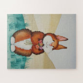 Niedliches braunes Kaninchen lächelnd Kinder Puzzle (Horizontal)