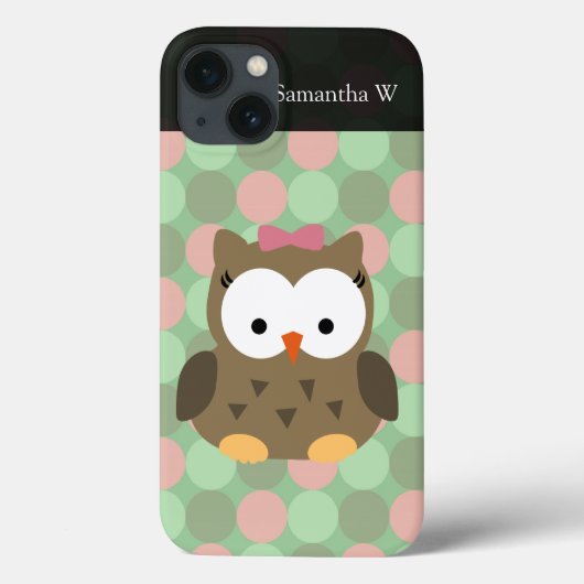 Niedliches braunes Owl mit rosa Bow Case-Mate iPhone Hülle (Rückseite)