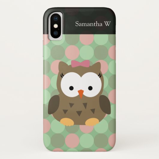 Niedliches braunes Owl mit rosa Bow Case-Mate iPhone Hülle (Rückseite)