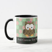 Niedliches braunes Owl mit rosa Bow Tasse (Links)