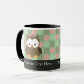 Niedliches braunes Owl mit rosa Bow Tasse (Vorderseite Links)