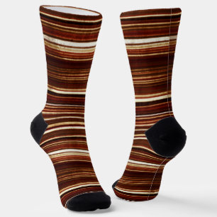 niedliches braunes Roststreifen-Muster gekachelt Socken