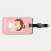 Niedliches Brautmädchen in Weißgown Gepäckanhänger (Rückseite horizontal)