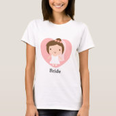 Niedliches Brautmädchen in Weißgown T-Shirt (Vorderseite)