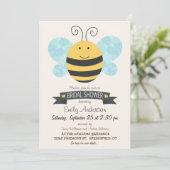 Niedliches Brautparty aus Gelb und Schwarzer Biene Einladung (Stehend Vorderseite)