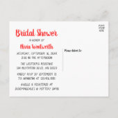 Niedliches Brautparty der Schwarzen Braut Cartoon Einladungspostkarte (Rückseite)