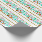 Niedliches Brautparty Hochzeitskuchen gefliest Geschenkpapier (Ecke)