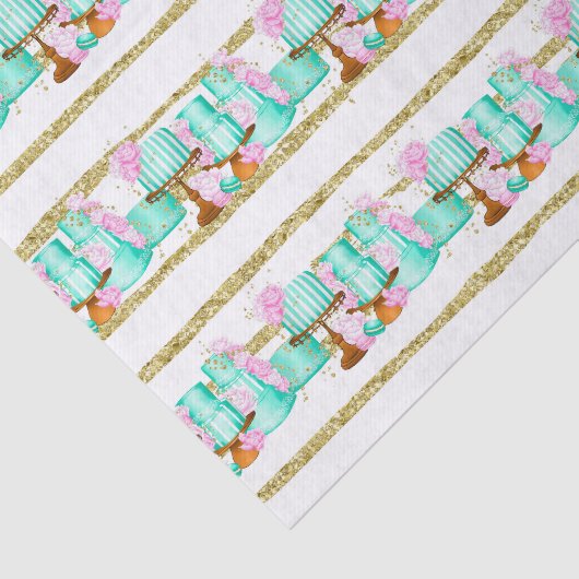 Niedliches Brautparty Hochzeitskuchen gefliest Seidenpapier (Ausschnitt)