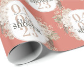 Niedliches Brautparty mit Blumenrahmen | Datum Geschenkpapier (Rolleneckpunkt)