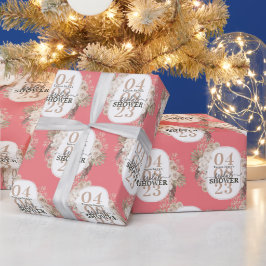 Niedliches Brautparty mit Blumenrahmen Personalisi Geschenkpapier