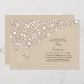 niedliches Brautparty mit elegantem Blumenjar Einladung (Vorne/Hinten)