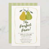 Niedliches Brautparty mit perfektem Pear Einladung (Vorne/Hinten)